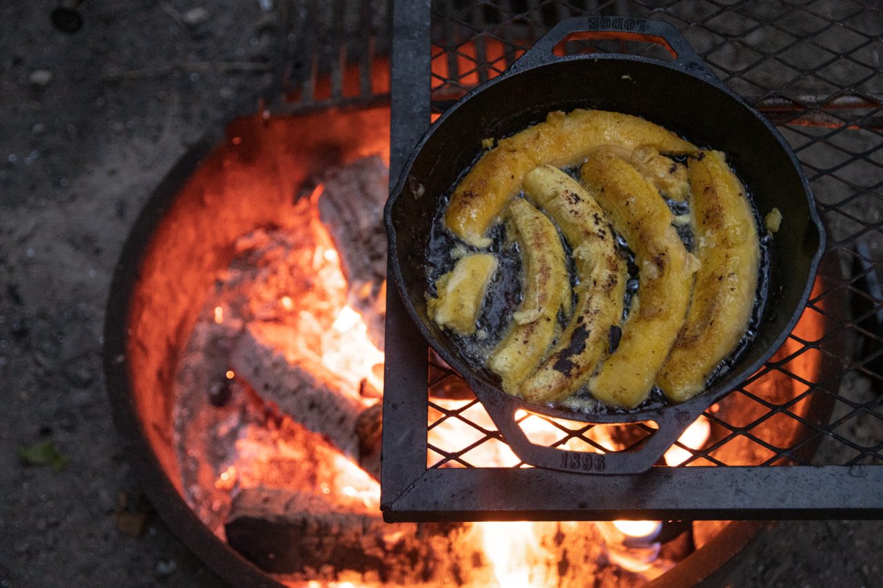 Black Beans & Rice with Fried Plantains on the Campfire Campspot