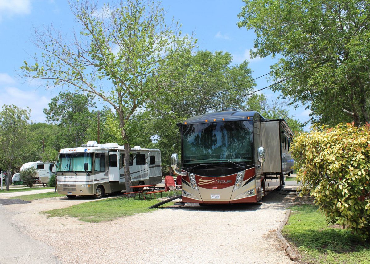 RV sites at Austin Lone Star RV Resort in Austin, Texas.