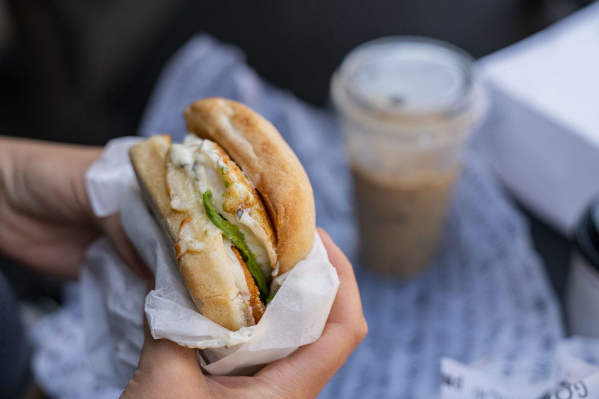 The egg sandwich from Pretty Good Advice, a cafe and restaurant near Santa Cruz, California.