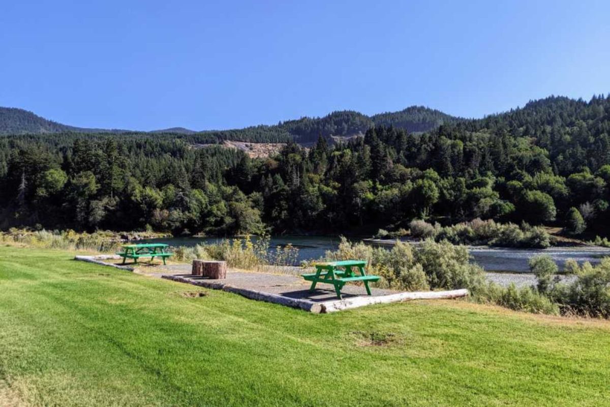 benches by river near 2023 camping destination