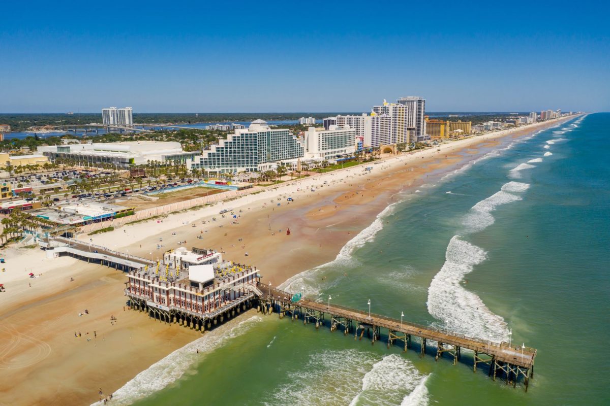 aerial view of Daytona Beach, one of the best camping destinations for 2024
