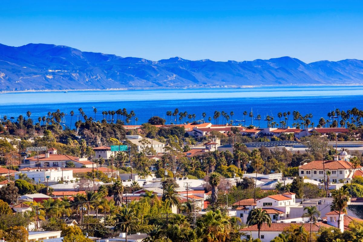 coastline against mountains at Santa Barbara, California, top spring break camping destination