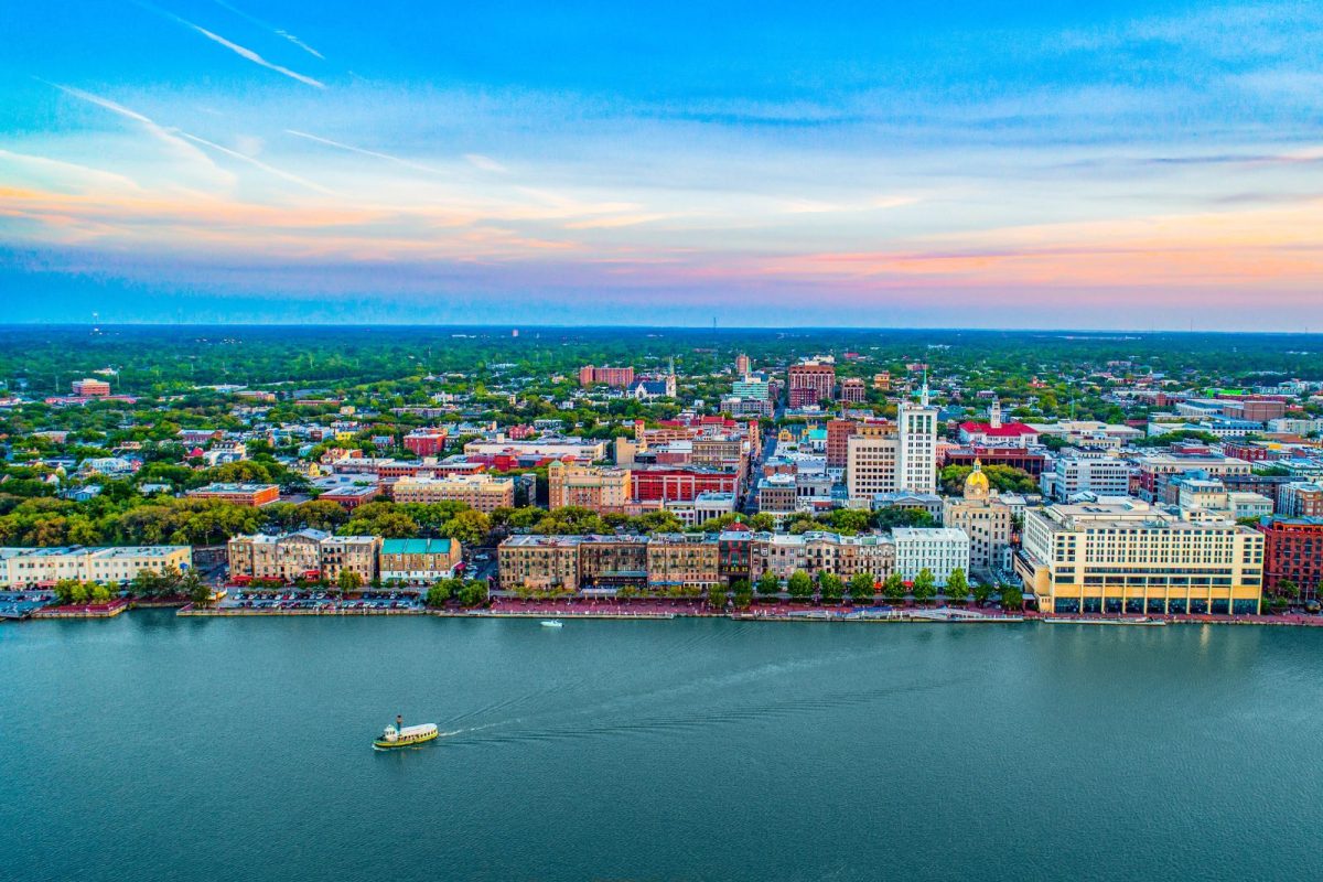 city of Savannah on Georgia coastline