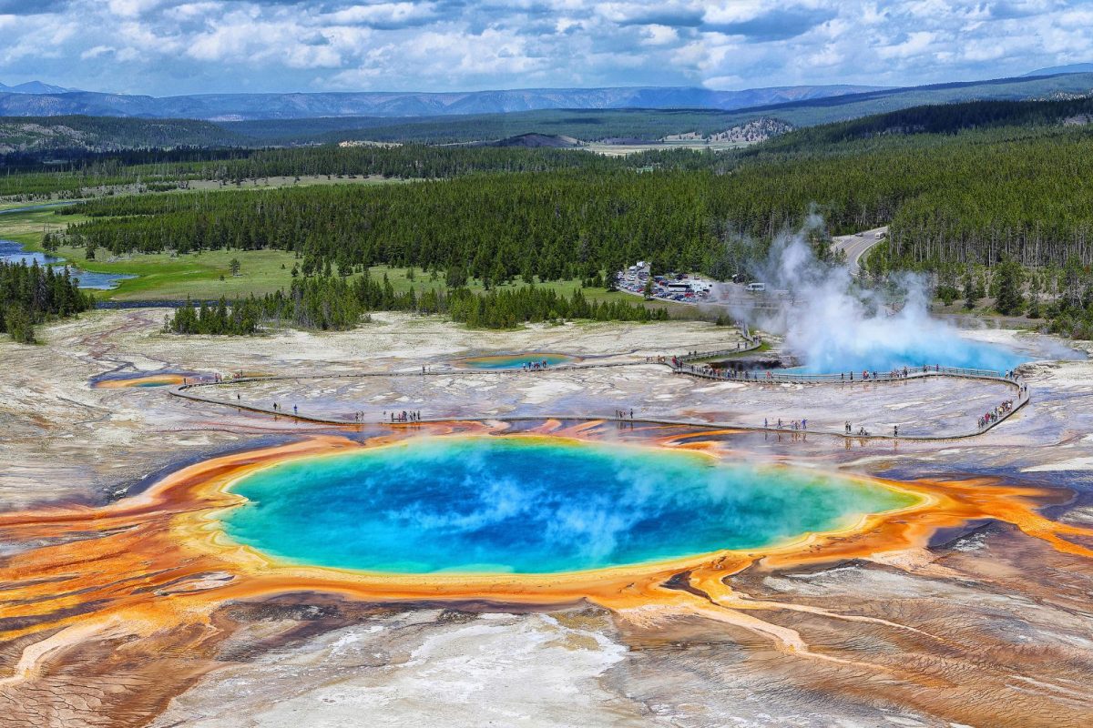 Grand Prismatic Spring at Yellowstone National Park, first on list of trending national parks for 2024