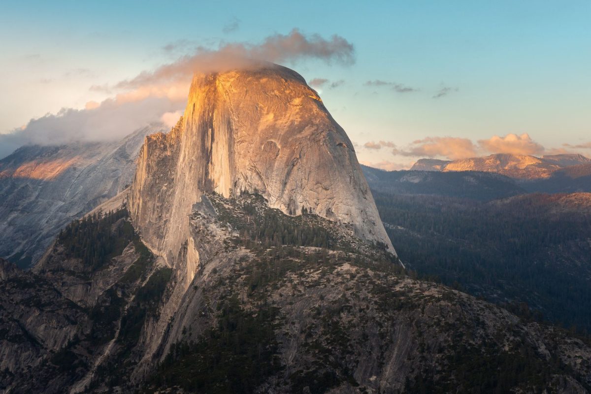 view of Half Dome from Glacier Point in Yosemite National Park, fourth on list of trending national parks